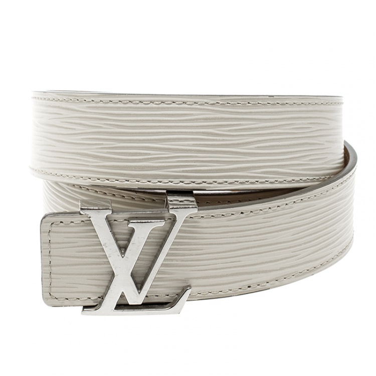white leather louis vuittons belt
