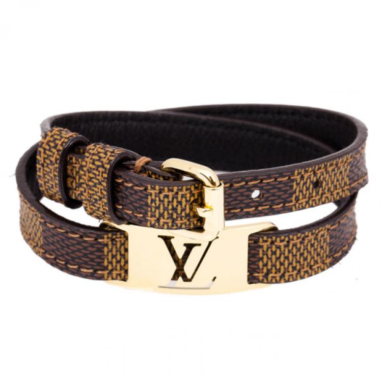 sponsor Deqenereret ligegyldighed Louis Vuitton Sign It Damier Ebene Leather Bracelet Louis Vuitton | TLC