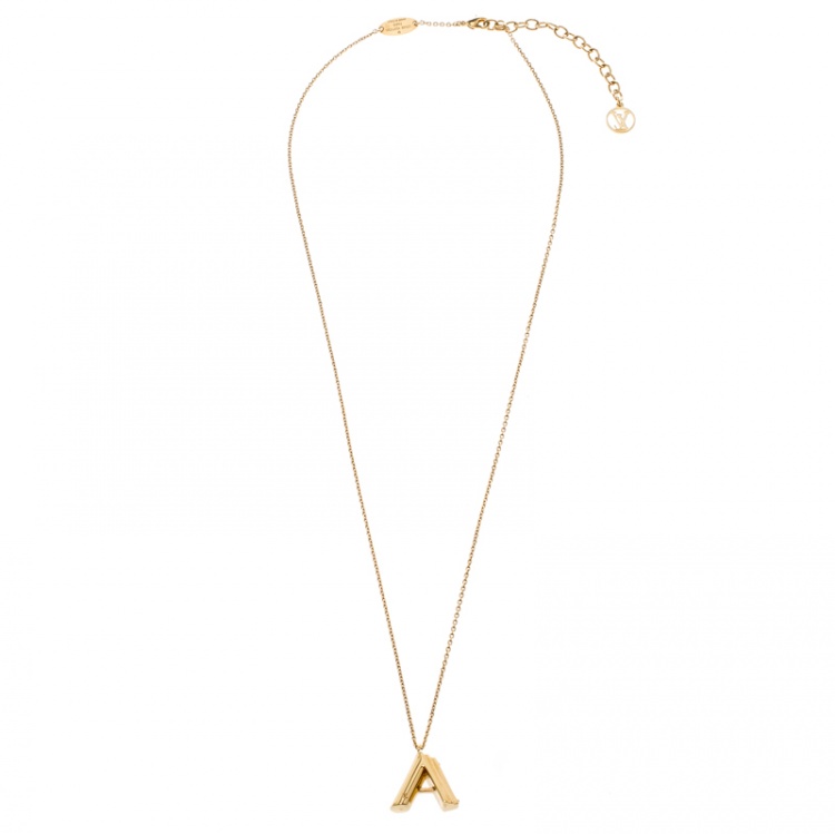 Louis Vuitton LV & Me Necklace, Letter G, Gold, One Size