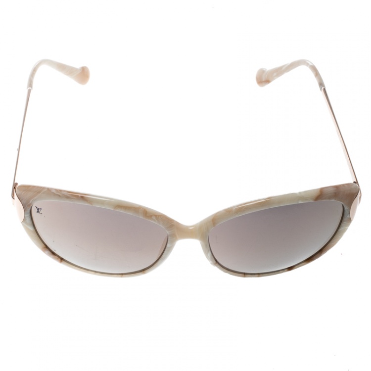 Louis Vuitton Marble/Rose Gold Mirrored Z056W Cat Eye Sunglasses