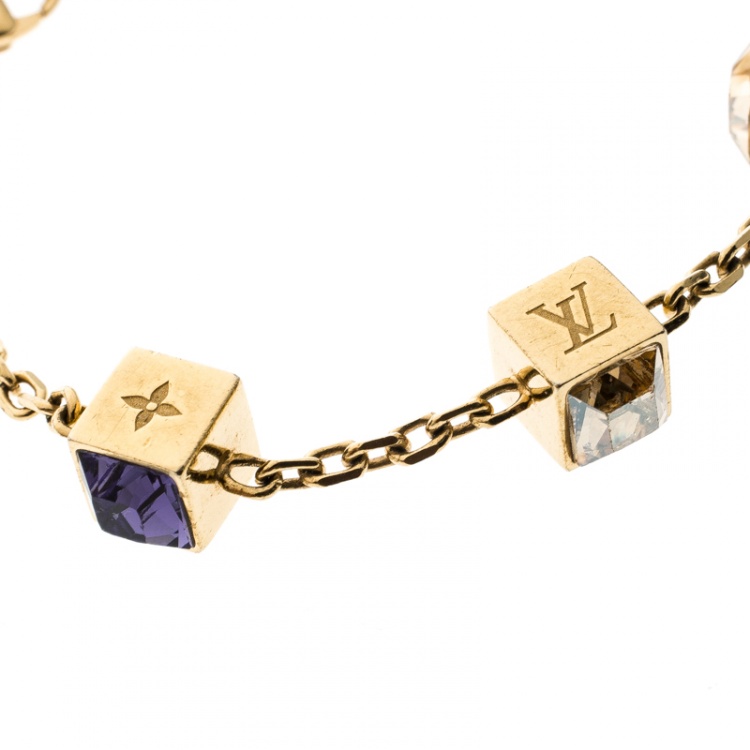 Pre Owned Louis Vuitton Gamble Gold Tone Bracelet