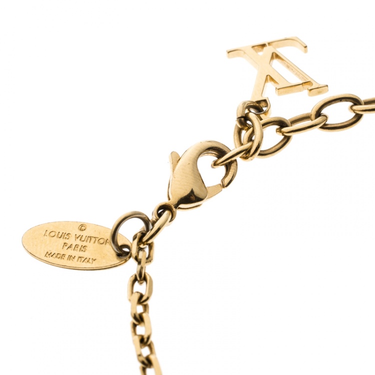 Pre Owned Louis Vuitton Gamble Gold Tone Bracelet