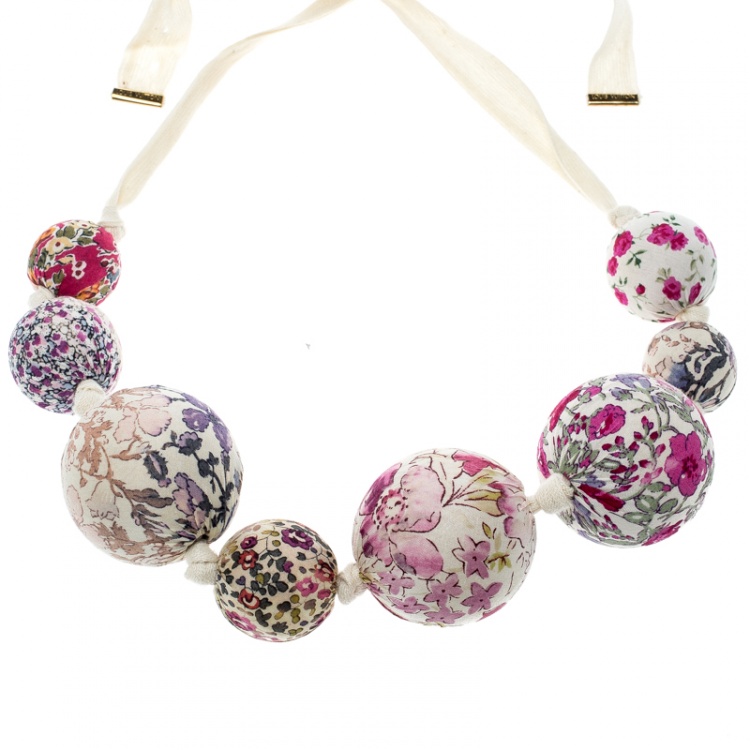 Fabric Bead Necklace insp. by Louis Vuitton