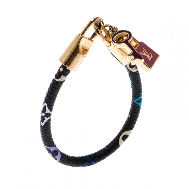 Louis Vuitton Monogram Multicolor Bracelet Luck It Gold Tone Metal