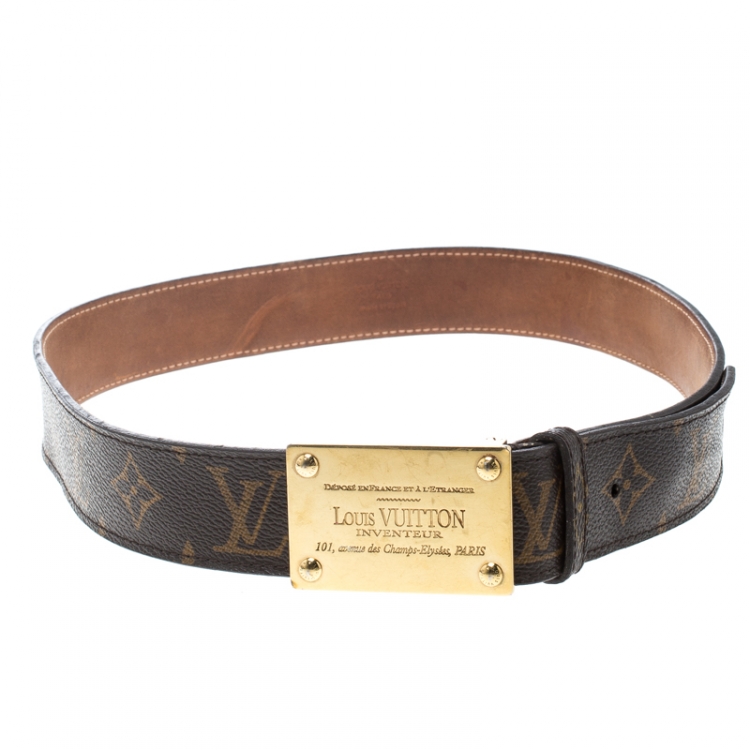 Signature cloth belt Louis Vuitton Brown size 85 cm in Cloth
