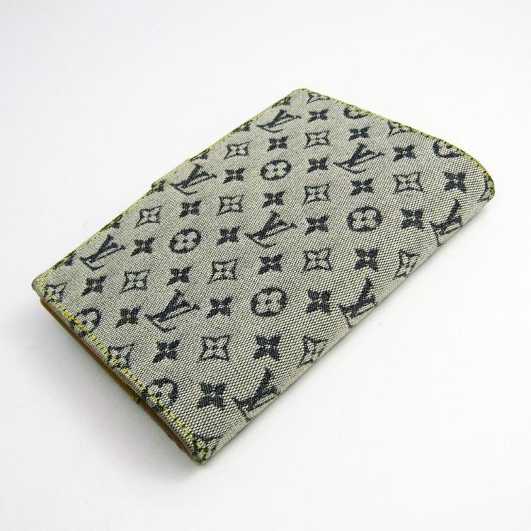 Pre Owned Louis Vuitton Blue Monogram Mini Lin Agenda Cover PM
