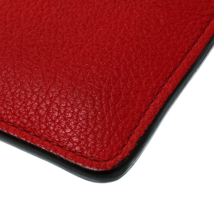 Pre Owned Louis Vuitton Red Monogram Canvas and Leather Kimono Card Case
