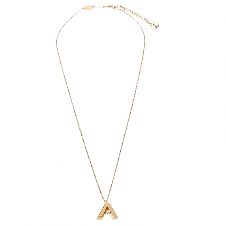 Louis Vuitton Gold Metal LV & Me Letter Pendant Necklace – OPA Vintage