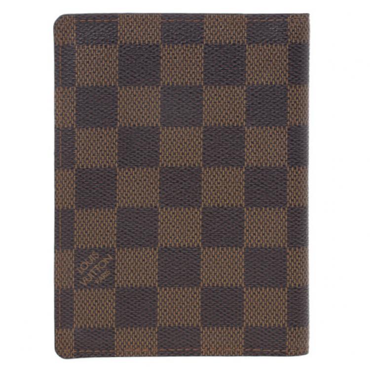 Pre Owned Louis Vuitton Damier Ebene Canvas Passport Cover
