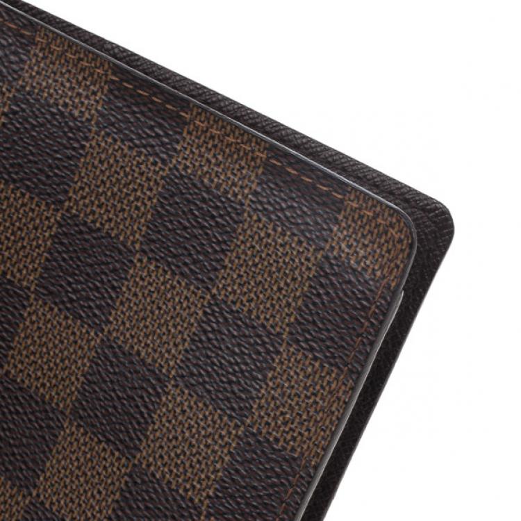 Pre Owned Louis Vuitton Damier Ebene Canvas Passport Cover