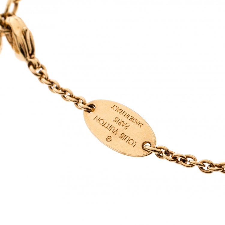 Pre Owned Louis Vuitton LV & Me Letter A Gold Tone Bracelet 
