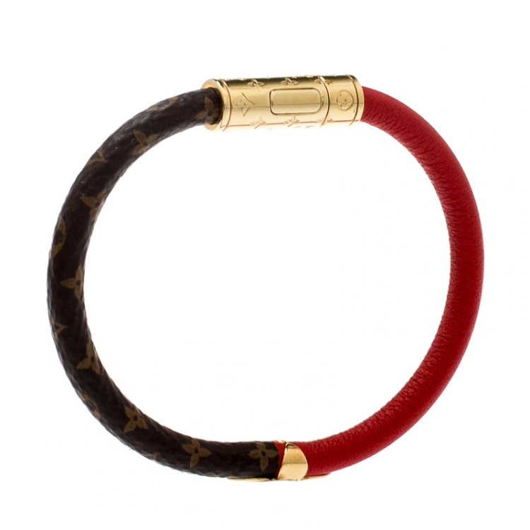 Louis Vuitton Daily Confidential Bracelet Red Monogram. Size 17