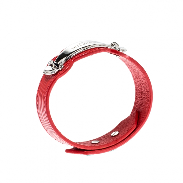 Louis Vuitton Handle It Red Epi Leather Silver Tone Bracelet 19 Louis  Vuitton