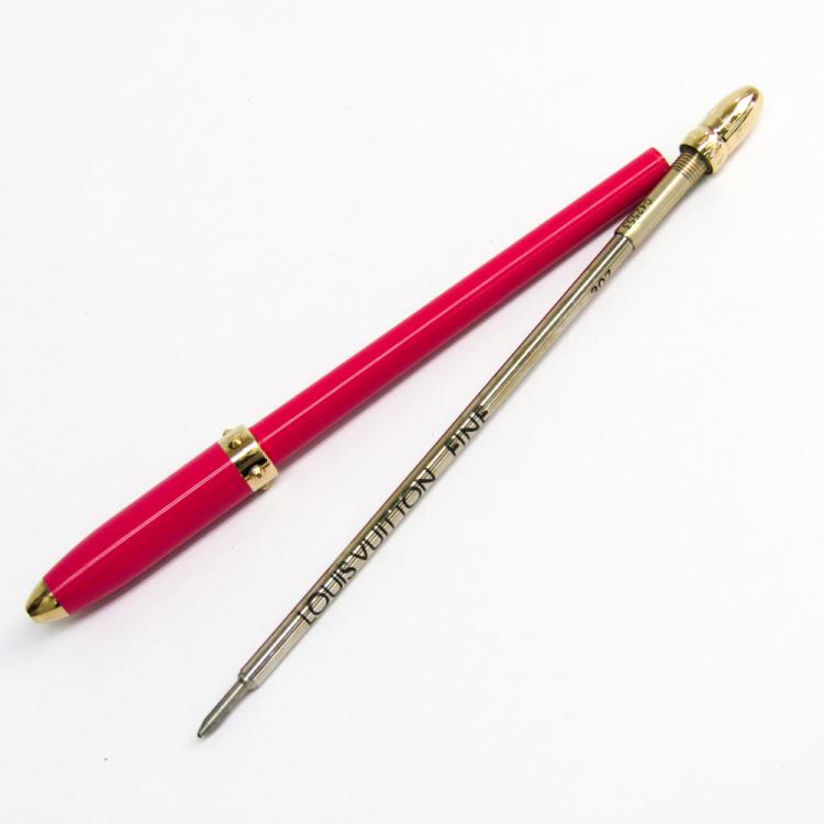 Pre Owned Louis Vuitton Pink Enamel Steel Agenda Ballpoint Pen