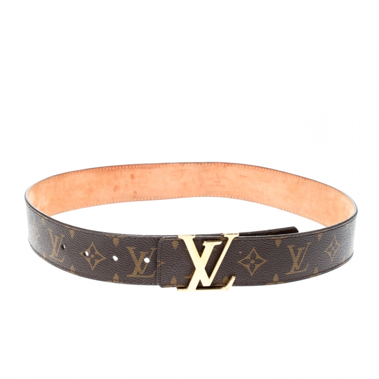 Louis Vuitton LV Initiales 40mm Gold Brown Monogram Belt