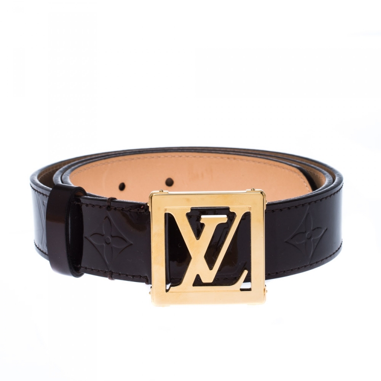 Louis Vuitton Amarante Monogram Vernis LV Frame Belt Size 90/36 - Yoogi's  Closet