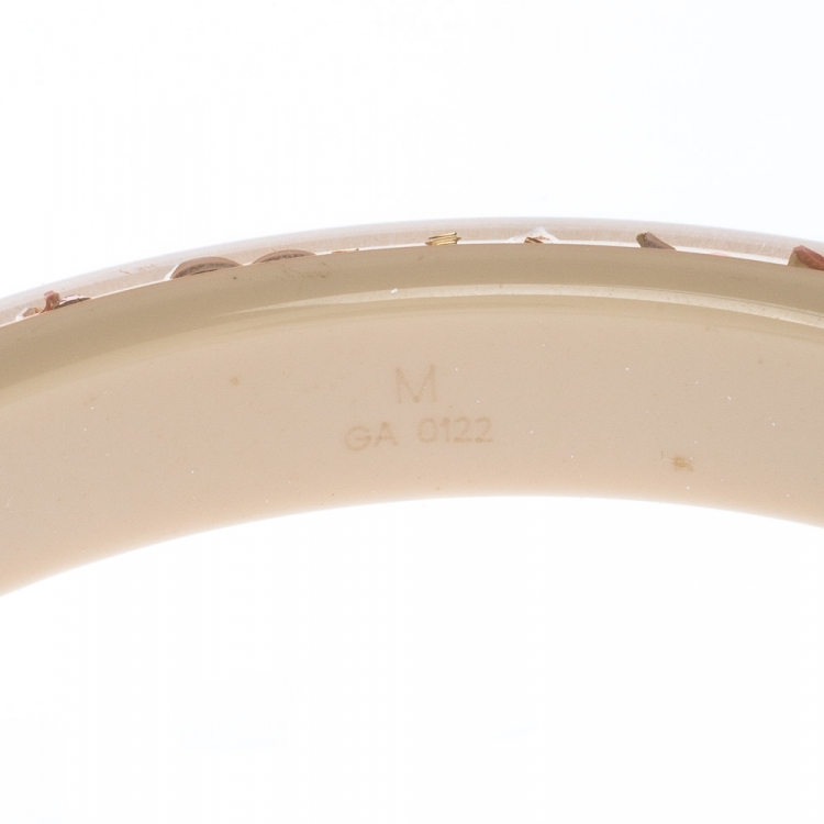 Pre Owned Louis Vuitton Blush Clear Resin Gold Tone Monogram Inclusion Bangle Bracelet