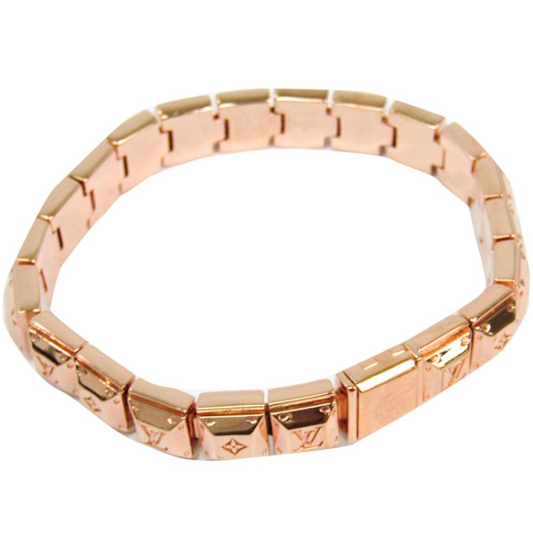 Louis Vuitton Nanogram Strass Bracelet - Gold-Tone Metal Bangle, Bracelets  - LOU230376