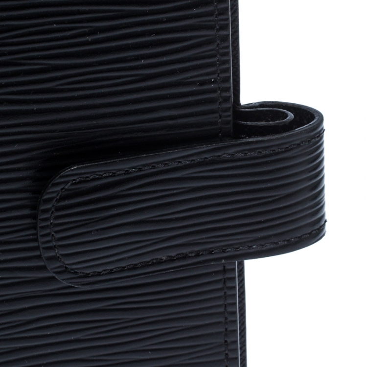 Pre Owned Louis Vuitton Black Epi Leather Medium Ring Agenda Cover 