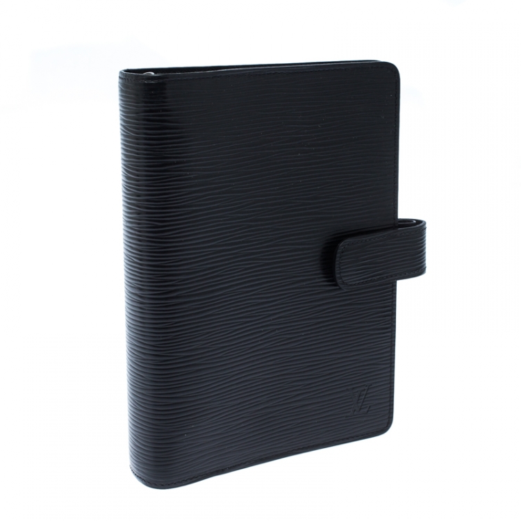 Pre Owned Louis Vuitton Black Epi Leather Medium Ring Agenda Cover 