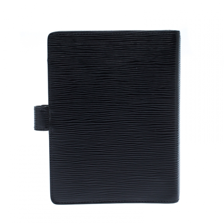 Pre Owned Louis Vuitton Black Epi Leather Medium Ring Agenda Cover 