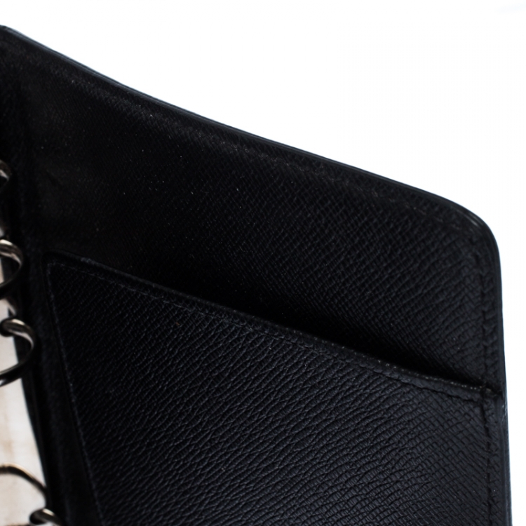 Pre Owned Louis Vuitton Black Epi Leather Medium Ring Agenda Cover 