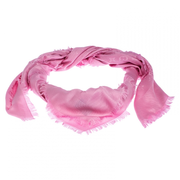 Louis Vuitton Pink Monogram Silk and Wool Blend Shawl Louis Vuitton | TLC