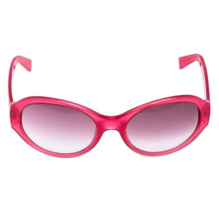 Pre Owned Louis Vuitton Pink/ Pink Gradient Z0236W Oval Sunglasses