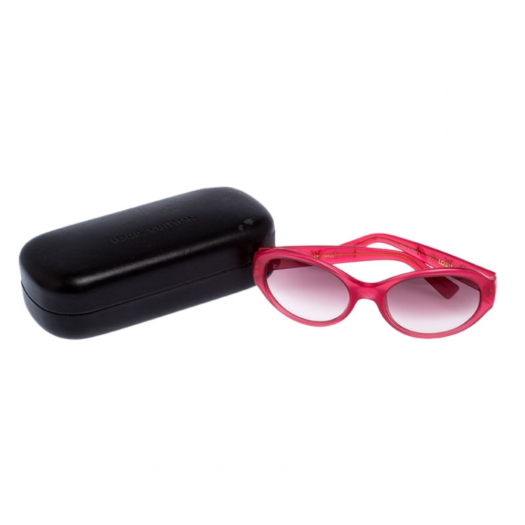 Pre Owned Louis Vuitton Pink/ Pink Gradient Z0236W Oval Sunglasses