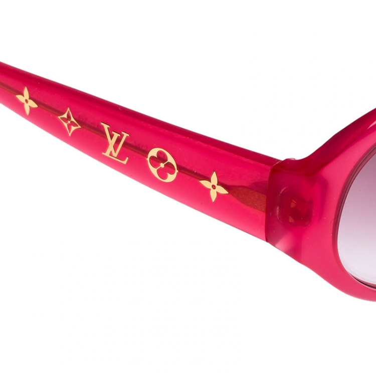 Pre Owned Louis Vuitton Pink/ Pink Gradient Z0236W Oval Sunglasses