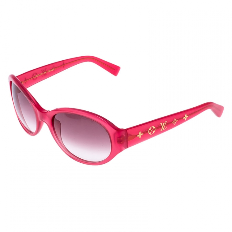 Pre Owned Louis Vuitton Pink/ Pink Gradient Z0236W Oval Sunglasses