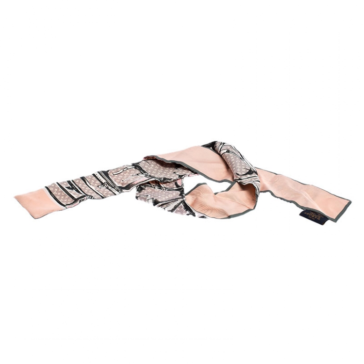 Louis Vuitton Trunks Silk Bandeau Silk Scarf - Pink Scarves and