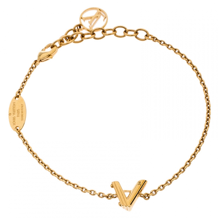 Louis Vuitton Goldtone Metal LV and Me Letter A Bracelet - Yoogi's