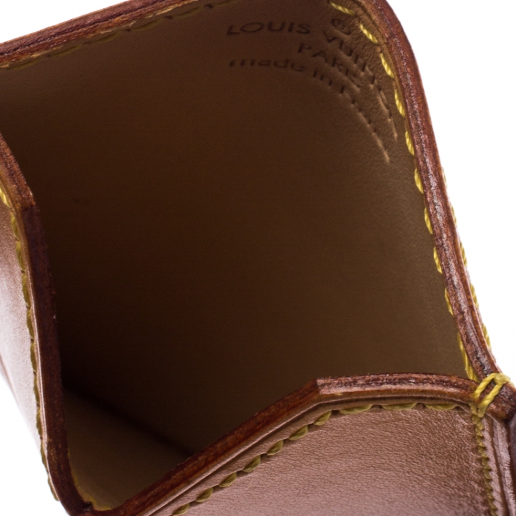 Pre Owned Louis Vuitton Tan Leather X Beverly Hills Card Case