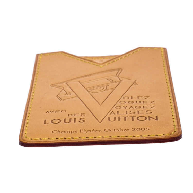 Pre Owned Louis Vuitton Tan Leather X Beverly Hills Card Case