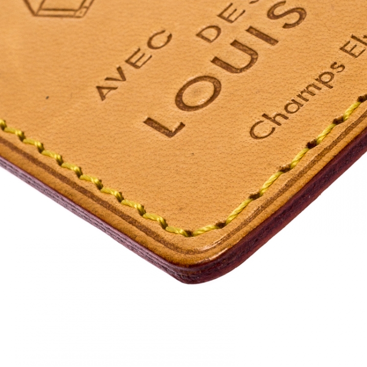 Pre Owned Louis Vuitton Tan Leather X Beverly Hills Card Case