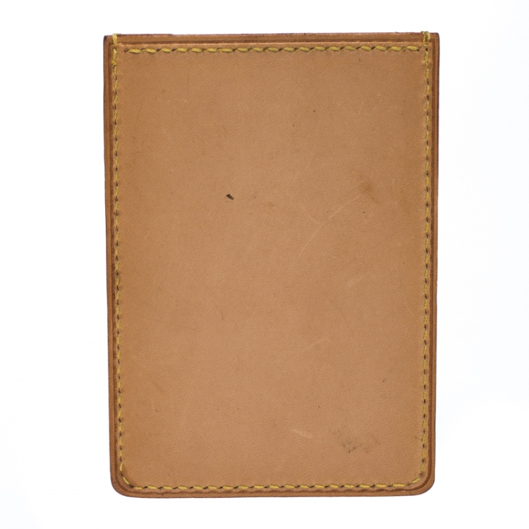 Pre Owned Louis Vuitton Tan Leather X Beverly Hills Card Case