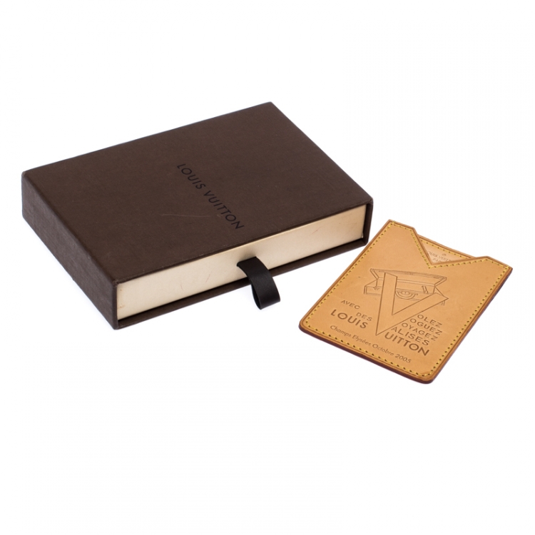 Pre Owned Louis Vuitton Tan Leather X Beverly Hills Card Case