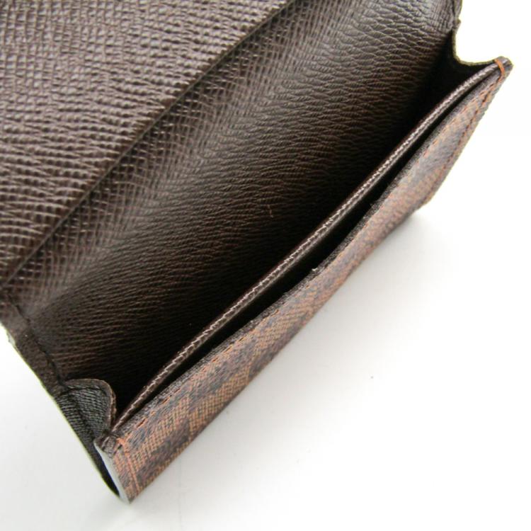 Pre Owned Louis Vuitton Damier Ebene Canvas Card Case