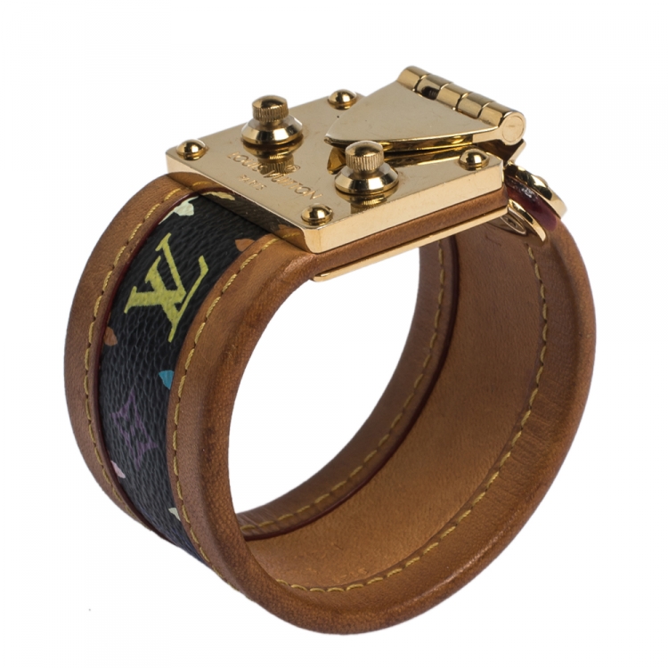 Louis Vuitton pre-owned monogram leather bracelet Black