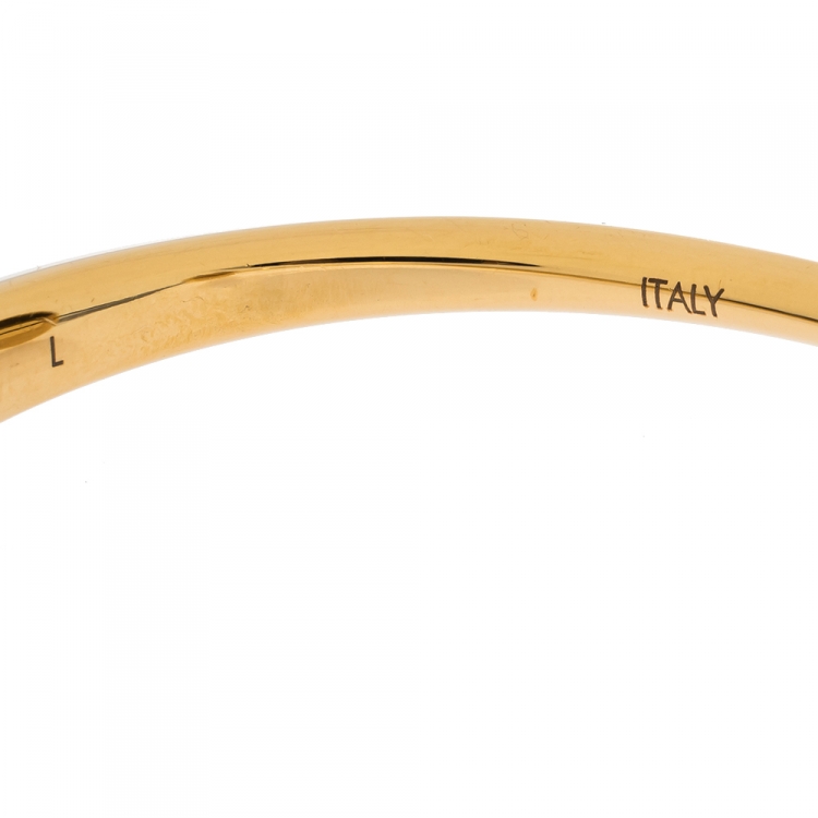 Pre Owned Louis Vuitton Studdy Gold Tone Open Bracelet