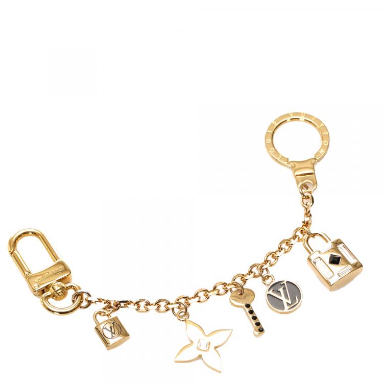 Louis Vuitton Gold-Tone Lock Me Strass Bag Charm Key Holder - The