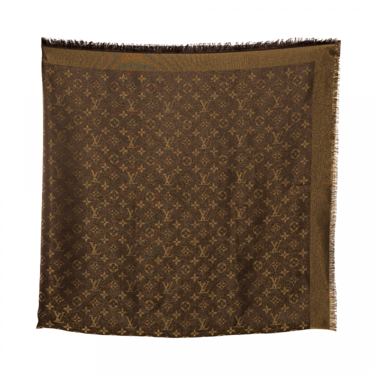 Louis Vuitton - Monogram Shine Shawl - Silk - Brown - Women - Luxury