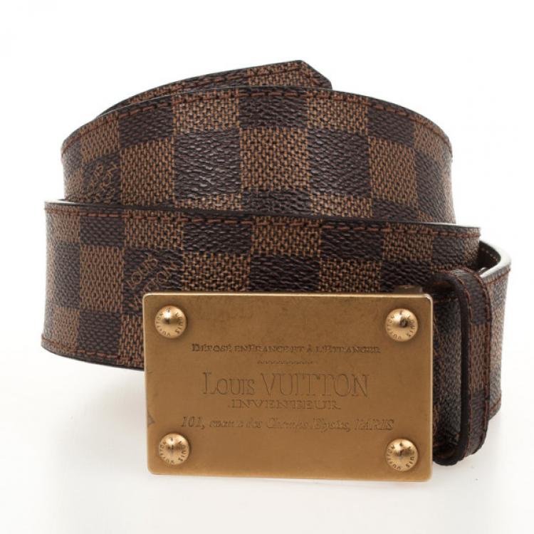 Louis Vuitton Louis Vuitton Damier Ebene Canvas Leather Inventeur Belt