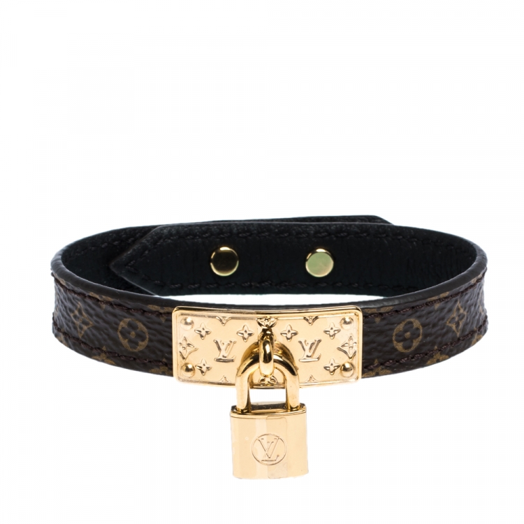 Louis Vuitton - LV Padlock Bracelet - Leather - Black - Size: 17 - Luxury
