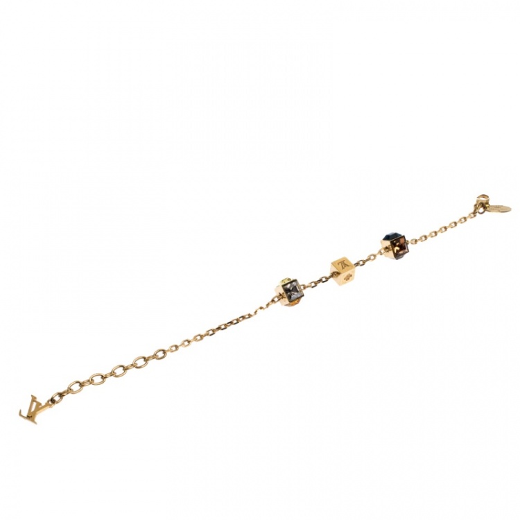 Louis Vuitton Gamble Crystal Bracelet - Gold-Tone Metal Station