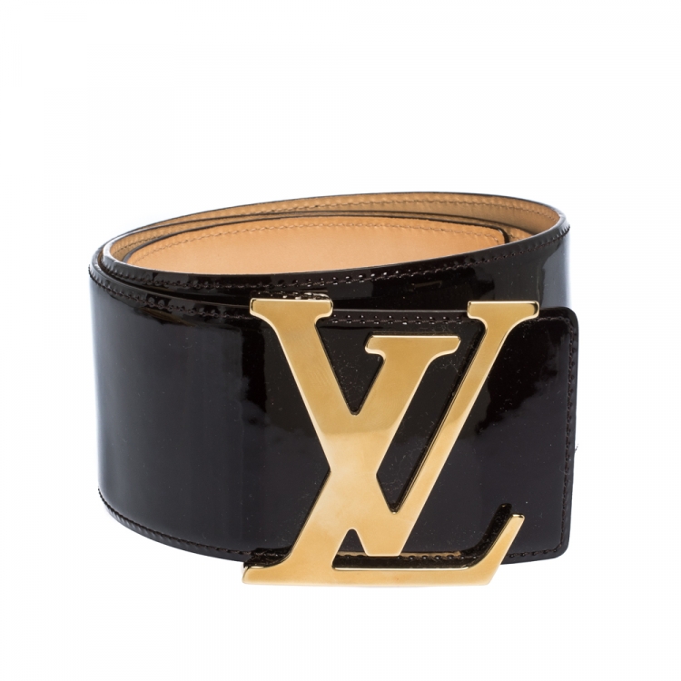 Louis Vuitton Green Vernis LV Initiales Belt 80cm