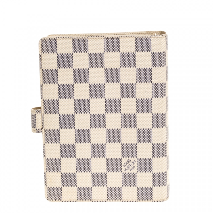 Pre Owned Louis Vuitton Damier Azur Canvas Agenda Cover