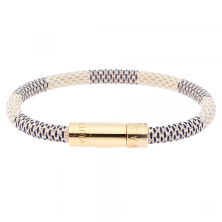 Louis Vuitton Damier Azur Gold Tone Keep It Bracelet Louis Vuitton