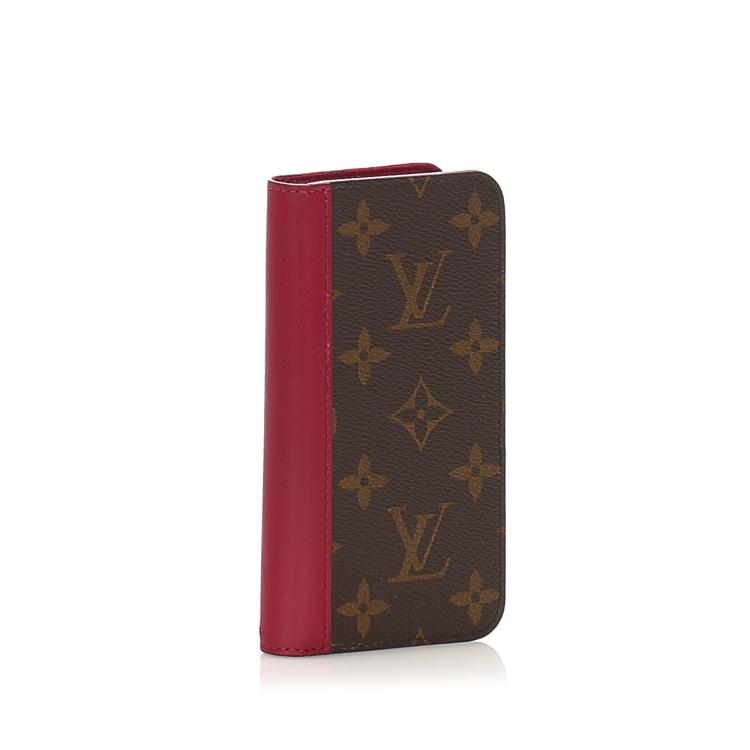 Pre Owned Louis Vuitton Brown Monogram Canvas Folio iPhone Cover